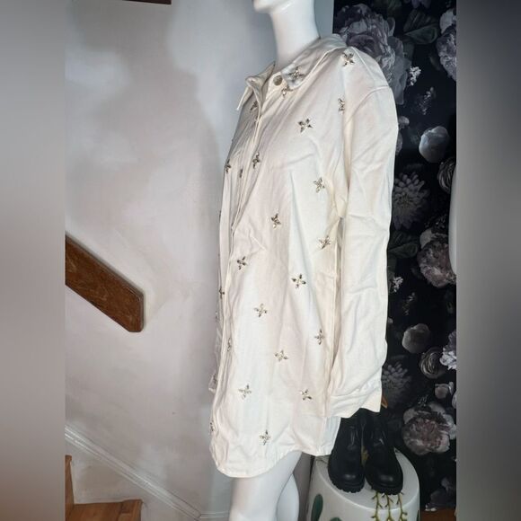 Anthropologie Rdalamal Denim Embellished
Shirt Dress/ size S - Picture 9 of 10